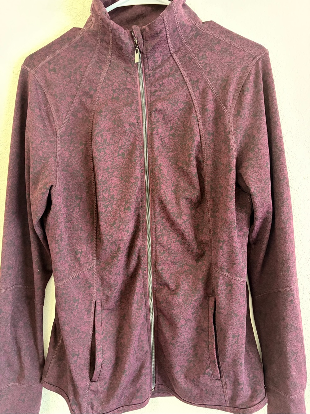 Women's Zip-Front Burgundy Bomber Jacket